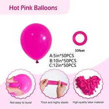 50 piezas Globos de unicolor, Vuelta al colegio Día de San Valentín - Rosa Fucsia - Ver 3