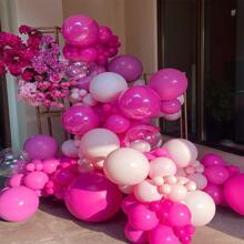 50 piezas Globos de unicolor, Vuelta al colegio Día de San Valentín - Rosa Fucsia - Ver 2
