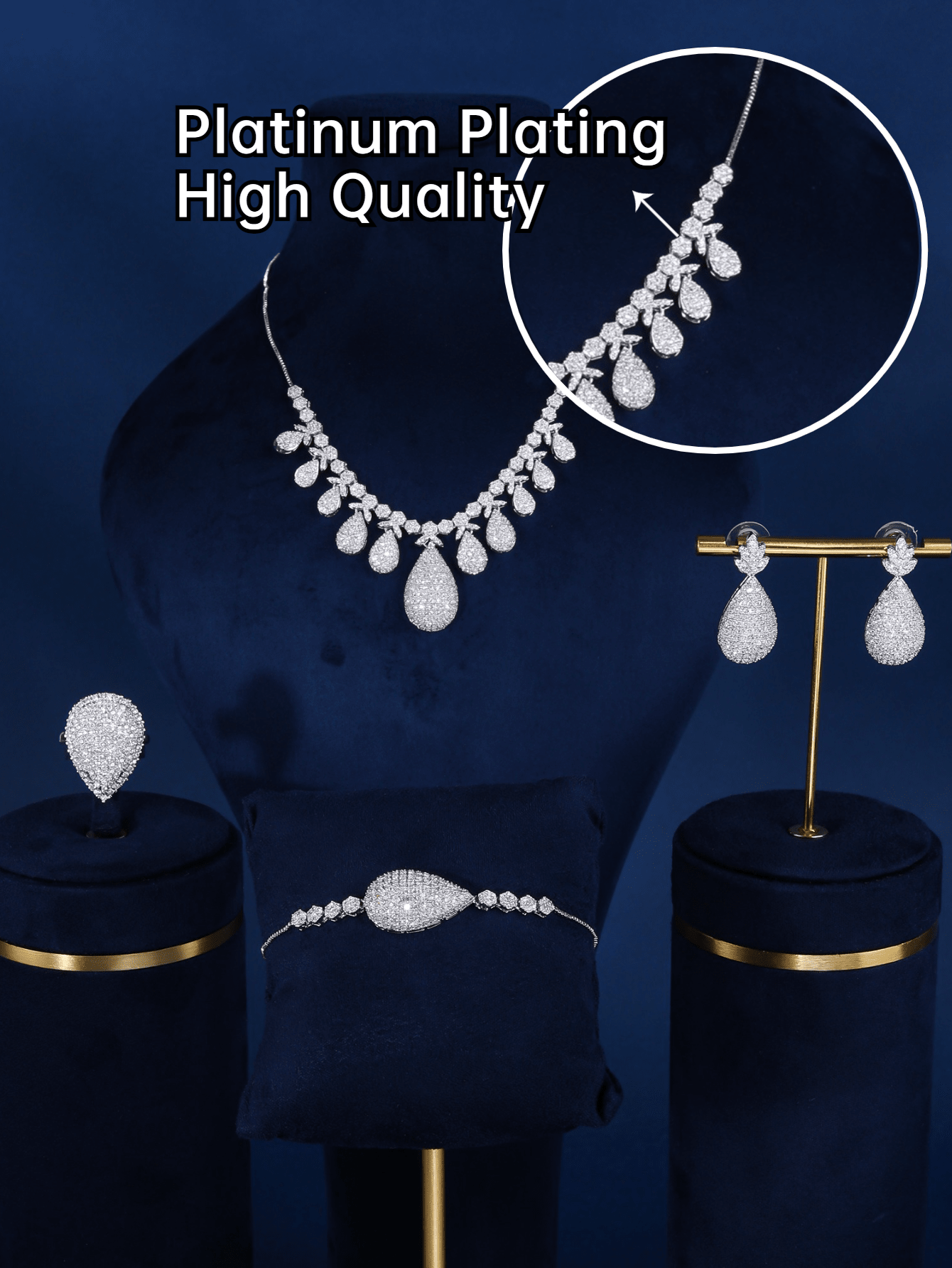 Cubic Zirconia Decor Jewelry Set SHEIN USA