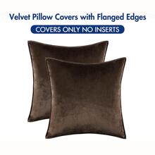 1入組16寸(40 Cm)短毛絨無內芯缎带四周枕套,彩色裝飾坐墊套,適用於沙發、臥室、汽車