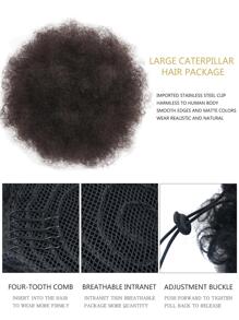 SHDanrtsey 短圓蓬式髮型卷人造髮髻 - 棕色 - 查看 4