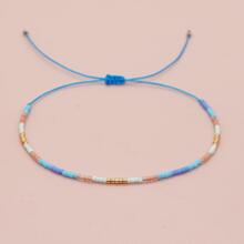 1条彩色串珠可调节手链，女士款，时尚百搭，适合日常佩戴，亦可作为新年礼物