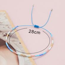 1条彩色串珠可调节手链，女士款，时尚百搭，适合日常佩戴，亦可作为新年礼物