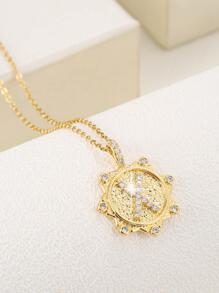 Mặt dây chuyền trang trí bằng đá Zirconia - Vàng - Xem 3