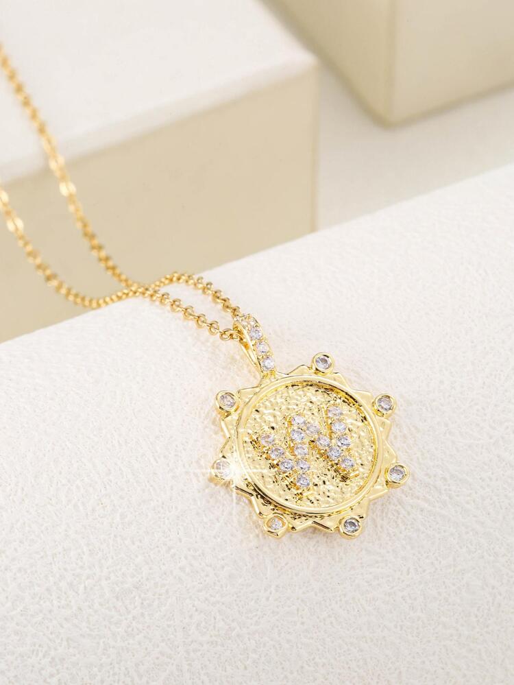 Cubic Zirconia Decor pendant Necklace