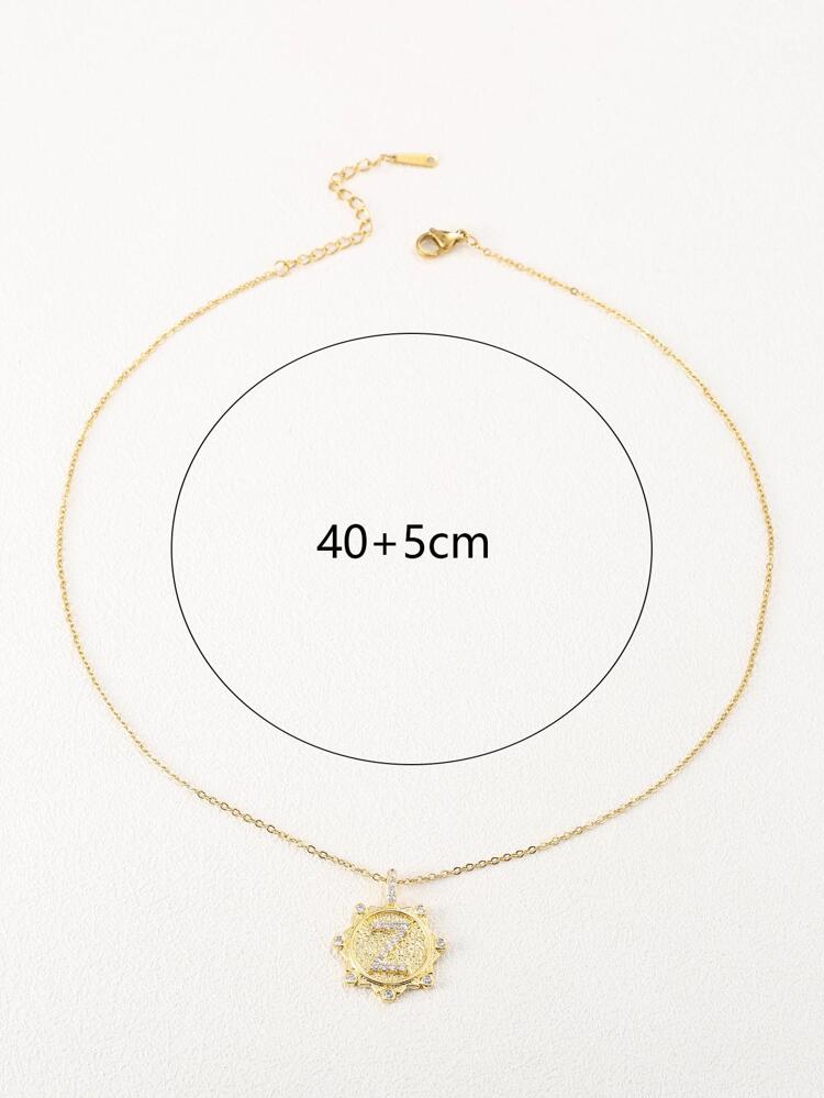 Cubic Zirconia Decor pendant Necklace