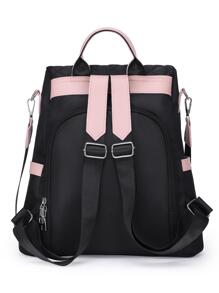 Geanta antifurt multifunctionala brodata, poseta pentru monede pentru femei, rucsac de calatorie de ultimă generație pentru studenți absolvenți, impermeabil, cumpărături, ieșiri cu pandantiv de pluș, geantă pentru mami, geantă pentru bar, geantă pentru laptop, rucsac de nailon pentru femei, potrivită pentru doamnele de birou, naveta, elevii de școală elementară și gimnazială, studenți, absolvenți, absolvenți, absolvenți Esențial - Negru - Vizualizare 5