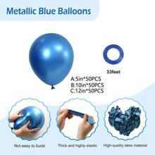 50pcs Plain Balloon,Christmas - Royal Blue - View 3