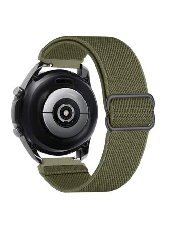 1pc18mm20mm22mm Olive Green Color Adjustable Length Nylon Loop Elastic Watch Strap Compatible With Samsung Galaxy Watch 6/5/4 40mm 44mm,Stretchy Strap Compatible With Galaxy Watch 5 Pro Band 45mm/Watch 4 Classic/6classic 42mm 46mm/Active 2,Nylon Braided Elastic Compatible With Huawei GT4/GT3/GT2/Watch 4/Garmin Watch/ Amazfit Smart Watch Band,Soft Adjustable Nylon Breathable Sport Band Compatible With Apple Watch Band 38/40/41mm 42/44/45/49mm,Compatible With Apple Watch Strap Series 9 8 7 6 5 4 3 2 1, Nylon Replacement Bracelets For Fitbit Versa2versa3/4 Charge5/Charge6 Watch Bands