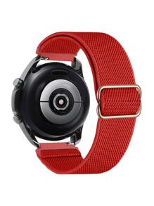 1入組18mm20mm22mm寬度可調節長度尼龍環彈性手錶帶，與三星Galaxy Watch 5/4 40mm 44mm、Galaxy Watch 5 Pro 45mm/Watch 4 Classic 42mm 46mm、Active 2兼容，軟調節尼龍透氣運動手錶帶，與Apple Watch 38/40/41mm 42/44/45/49mm搭配超極Fitbit Versa2 Versa3/4 Charge5手表帶 - 紅色 - 查看 1
