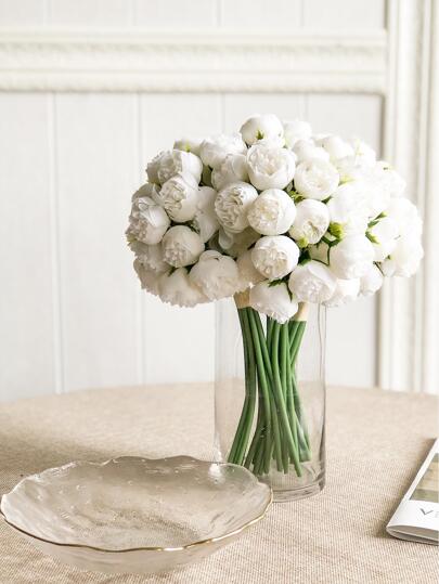 1 Bunch/2 Bunches Silk Peony Bouquet Artificial Rose Flower 27 Stems Artificial Peonies Flower For Home Wedding Party Centerpieces Arrangements Bridal Shower Decorations, Valentine Day, Gift Gifts Birthday Graduation