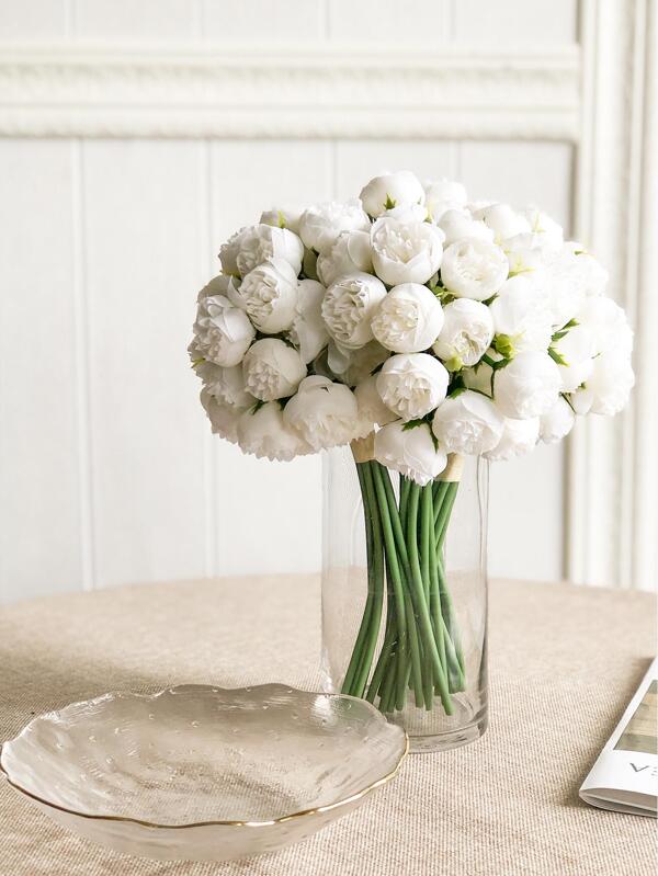 1 Bunch/2 Bunches Silk Peony Bouquet Artificial Rose Flower 27 Stems Artificial Peonies Flower For Home Wedding Party Centerpieces Arrangements Bridal Shower Decorations, Valentine Day, Gift Gifts Birthday Graduation