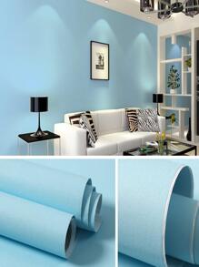 1 Roll Of Blue Self-Adhesive Solid Color Wallpaper PVC Peel And Stick Contact Paper For Bedroom Living Room School Dormitory Hotel Wall Home Decoration Wall Sticker Kitchen Tabletop Cabinet Countertop Lining Old Furniture Renovation And Transformation DIY Easy To Install And Removable Sticker15.7inX39.37/196.8/118.1/78.7/39.3in