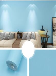 1 Roll Of Blue Self-Adhesive Solid Color Wallpaper PVC Peel And Stick Contact Paper For Bedroom Living Room School Dormitory Hotel Wall Home Decoration Wall Sticker Kitchen Tabletop Cabinet Countertop Lining Old Furniture Renovation And Transformation DIY Easy To Install And Removable Sticker15.7inX39.37/196.8/118.1/78.7/39.3in