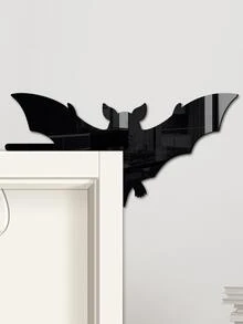 1pc Bat Pattern Switch Outlet Wall Sticker - Black - View 4