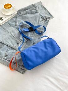 Unisex Style Shoulder Bag With Letter Print Crossbody Bag Sling Bag Side Bag Bucket Bag Square Bag Travel Essentials For Holiday Summer Sport Men Gifts College Bag Dad Freshman For Books Cylinder Bag Old Money Halloween Christmas Gifts Scream Men Bag Winter Men Bag Outdoor Thanksgiving Purse Bag Fanny Pack Bag Hiking Hiking Student Fall Large Capacity Multi-Functional Portable Fashionable Casual Dad Gifts Boyfriend Gifts Vacation - Blue - View 5