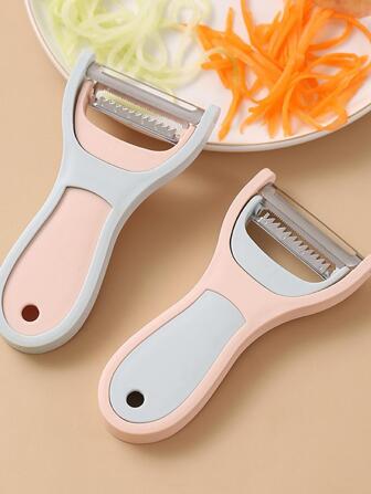 1個創意耐用的不銹鋼雙用水果削切器和蔬菜削皮器,廚房工具