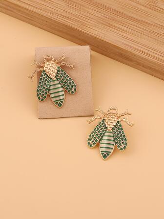 1對的休閒琺瑯昆蟲創意時尚休閒耳環