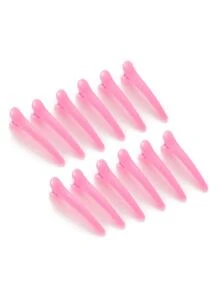 Hair Clips For Styling, 12Pcs Non-Slip Black Plastic Duckbill Alligator Hair Barrettes Pins No-Trace Hair Clips For Thick And Thin Hair Rollers, Heatless Curls, Hair Curler, Hair Products And Accessories For Barber Salon Beauty Back To School, Travel Holiday Essentials, Hair Accessories Hair Curlers, Curly Hair Brush, Rollers, Curly Hair Products - Pink - View 2