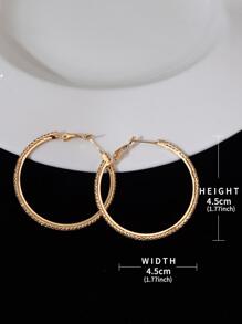 1雙魅力四射方晶鋯石裝飾圓耳環適合女士日常裝飾 - 彩色 - 查看 8