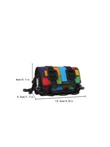 Color Block Mini Acrylic Decoration Chain Crossbody Bag - Multicolor - View 3