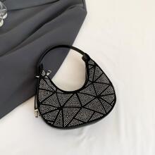 Túi đeo vai & cầm tay màu đen được trang trí bằng đinh tán - màu đen - Xem 5