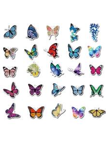 50pcs Colorful Butterfly Graffiti Stickers Back To School - Multicolor - View 2