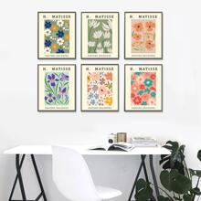 Matisse Wall Art Prints, Abstract Matisse Wall Art Posters, Flower Market Poster Boho Art Prints, Canvas Henri Matisse Paintings Pictures for Aesthetic Room Bedroom Living Room Office Wall Decor - Pink - View 1