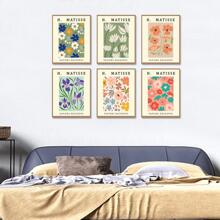 Matisse Wall Art Prints, Abstract Matisse Wall Art Posters, Flower Market Poster Boho Art Prints, Canvas Henri Matisse Paintings Pictures for Aesthetic Room Bedroom Living Room Office Wall Decor - Pink - View 4