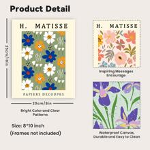 Matisse Wall Art Prints, Abstract Matisse Wall Art Posters, Flower Market Poster Boho Art Prints, Canvas Henri Matisse Paintings Pictures for Aesthetic Room Bedroom Living Room Office Wall Decor - Pink - View 2
