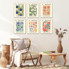 Matisse Wall Art Prints, Abstract Matisse Wall Art Posters, Flower Market Poster Boho Art Prints, Canvas Henri Matisse Paintings Pictures for Aesthetic Room Bedroom Living Room Office Wall Decor - Pink - View 5