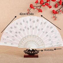 1 pieza Abanico plegable con lentejuelas - Rosa - Ver 2