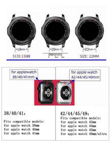1入組18mm20mm22mm寬可調節長度尼龍環彈性手錶表帶，適用於三星Galaxy Watch 5/4 40mm、44mm、Galaxy Watch 5 Pro Band 45mm/Watch 4 Classic Band 42mm 46mm/Active 2軟性可調式透氣尼龍運動錶帶，適用於蘋果手錶38/40/41mm、42/44/45/49mm Ultra和Fitbit Versa2、Versa3/4 Charge5手錶帶 - 彩色 - 查看 3
