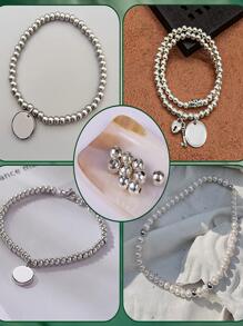 光滑圆珠无缝球珠黄铜散珠金属珠夏季夏威夷多层项链手链珠宝制作 2-10 毫米