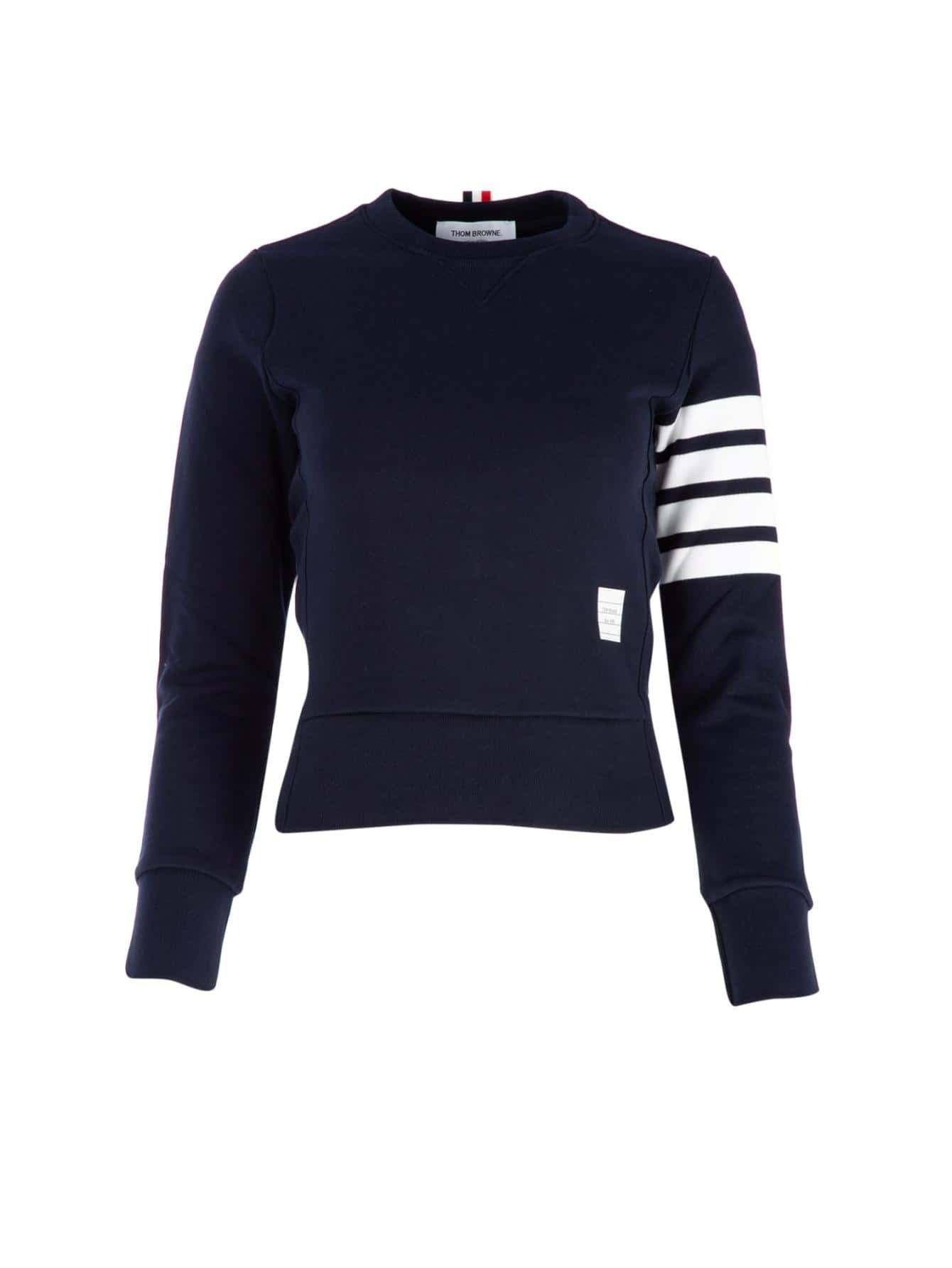 Tシャツ・カットソー THOM BROWNE Women Sweater FJT002A00535415 Blue Classic Loopback 4 Bar Sweatshirt | Thom Browne