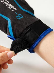 1 雙秋冬戶外騎行運動防滑耐磨全指觸摸屏手套 - 黑色 - 查看 3