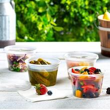 16 oz [50 Sets] Deli Plastic Food Prep Storage Containers with Lids BPA FREE - Clear - View 3