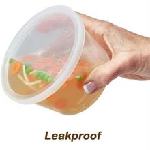 16 oz [50 Sets] Deli Plastic Food Prep Storage Containers with Lids BPA FREE - Clear - View 9