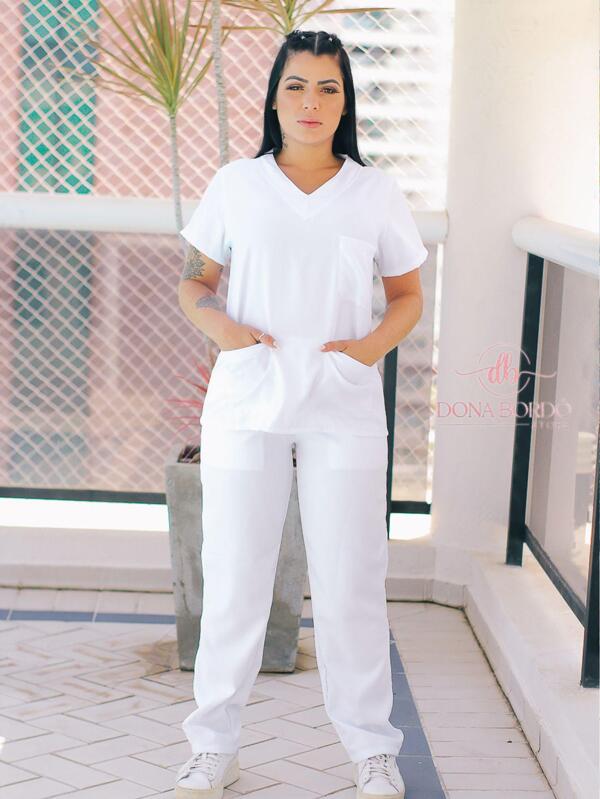 Conjunto Pijama Scrub Unissex Uniforme Gabardine 36-50 Hospitalar Veterinario e Clinicas Promoção DB