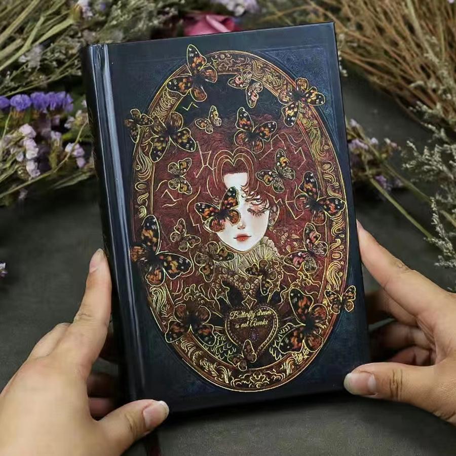1pc Retro Style Journal Notebook For Boys With Character Portrait Artwork, 3d Front Cover, Color Pages And Lined Pages - Brown - View 1