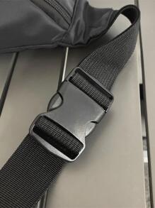 de moda Cangurera para hombres , casual deportivo Bolsa de almacenaje para exterior con desplazamiento - Negro - Ver 3