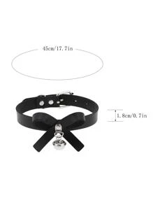 Thời trang Chuông Vòng cổ choker Đen Vòng đeo cổ Punk Dễ thương Nơ Vòng cổ Cô gái Goth Đồ trang sức - màu đen - Xem 3
