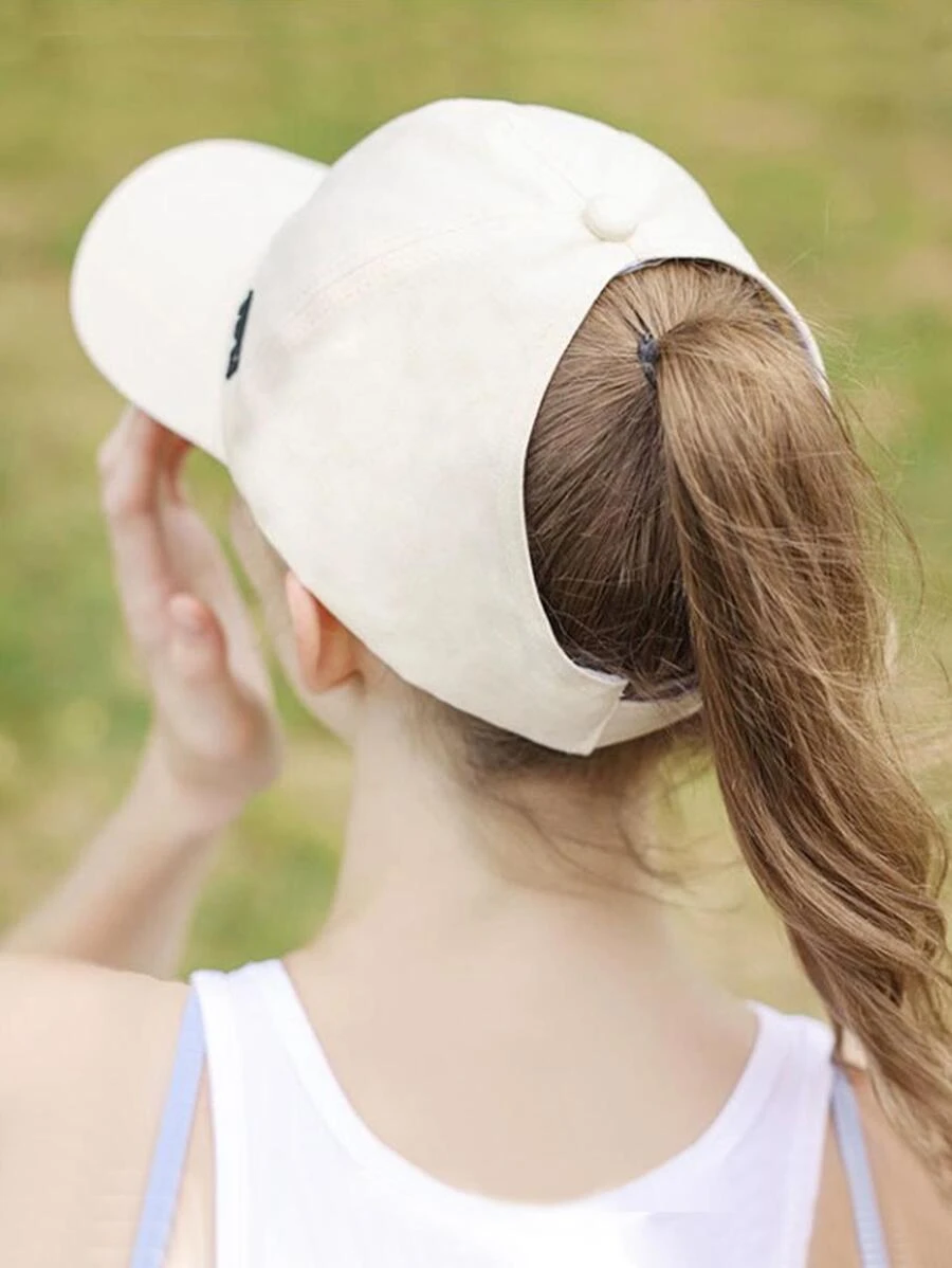 字母刺繡棒球帽 - 白色 - 查看 1