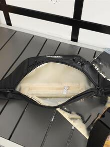 de moda Cangurera para hombres , casual deportivo Bolsa de almacenaje para exterior con desplazamiento - Negro - Ver 5