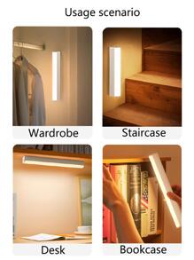 1 pieza PMMA Libro de luz , moderno blanco recargable Debajo de luz de gabinete para casa - Blanco - Ver 5