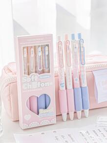4 支装软雪纺凝胶笔套装奶油粉色薄荷设计 0.5 毫米圆珠笔黑色墨水适用于书写办公室学校 - 粉色 - 查看 12