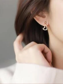 1 cặp khuyên tai kẹp hình trái tim đính đá đuổi muỗi cho phụ nữ không cần xỏ khuyên, phong cách ngọt ngào & dễ thương, quà tặng sinh nhật mùa hè cao cấp cho ngày lễ tình nhân, mẹ, mẹ, ngày của mẹ, quà tặng - Vàng - Xem 2