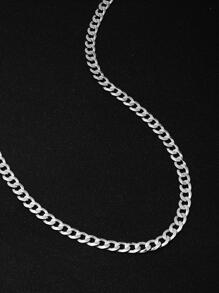 SYMFNY 1pc Men's 925 Sterling Silver Solid Thick Chain Necklace