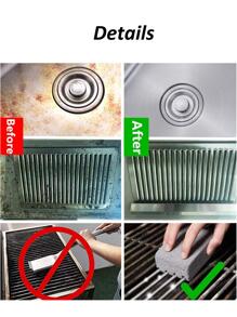1pc, Khối gạch làm sạch vỉ nướng, Gạch làm sạch vỉ nướng, Đá làm sạch khử cặn, để loại bỏ vết bẩn Giá nướng BBQ Bếp điện từ, Bàn chải nồi vệ sinh gia đình, Bàn chải bếp, Dụng cụ dọn dẹp nhà bếp, Phụ kiện nhà bếp - Xám - Xem 4