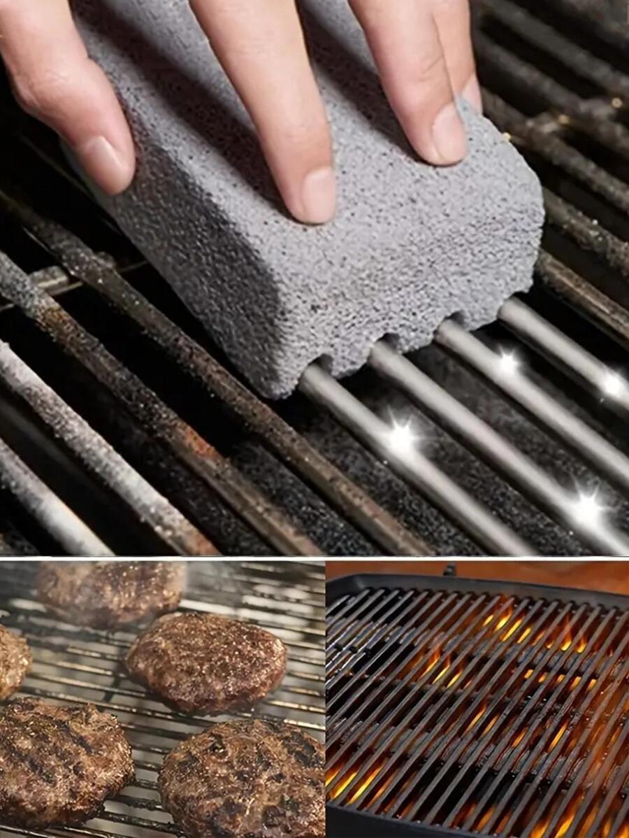 1pc, Khối gạch làm sạch vỉ nướng, Gạch làm sạch vỉ nướng, Đá làm sạch khử cặn, để loại bỏ vết bẩn Giá nướng BBQ Bếp điện từ, Bàn chải nồi vệ sinh gia đình, Bàn chải bếp, Dụng cụ dọn dẹp nhà bếp, Phụ kiện nhà bếp - Xám - Xem 1
